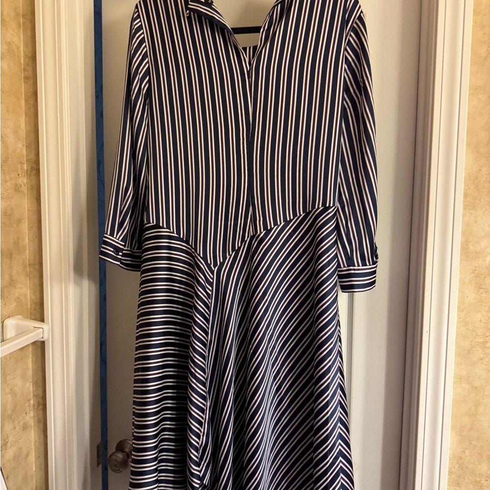 Striped Navy and White Dress